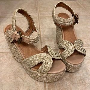 Corso Como rattan espadrille wedges size 7.5